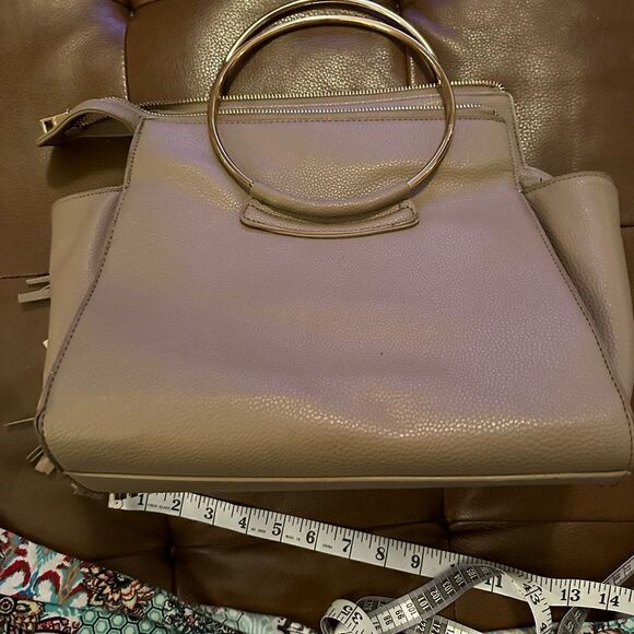 Bebe Leather Metal Handled Handbag Tassel Purse - Picture 6 of 10